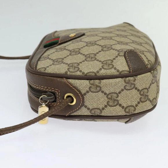 GUCCI GG Supreme Web Sherry Line Bag PVC Beige Gold 89 02 066 Auth BA2473 - Picture 5 of 15